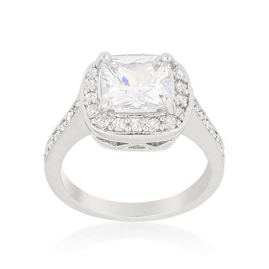 Halo Style Cushion Cut Engagement Ring freeshipping - Higher Class Elegance