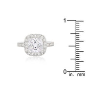Halo Style Cushion Cut Engagement Ring freeshipping - Higher Class Elegance