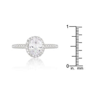 Oval-Cut Floating Halo Cubic Zirconia Engagement Ring freeshipping - Higher Class Elegance