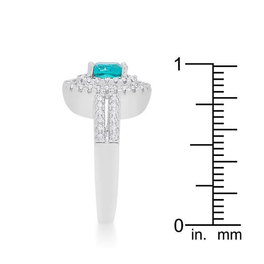 Micro-Pave Aqua Vintage Ring freeshipping - Higher Class Elegance