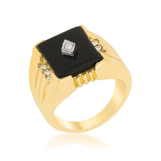 Black Onyx Mens Ring freeshipping - Higher Class Elegance