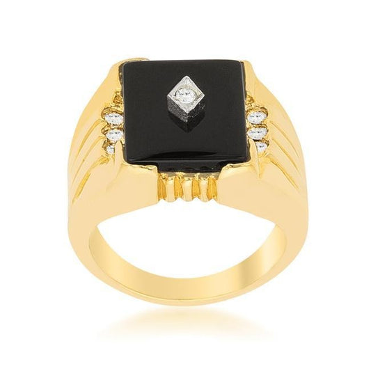 Black Onyx Mens Ring freeshipping - Higher Class Elegance