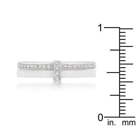 White Ceramic Band Ring With Cubic Zirconia freeshipping - Higher Class Elegance