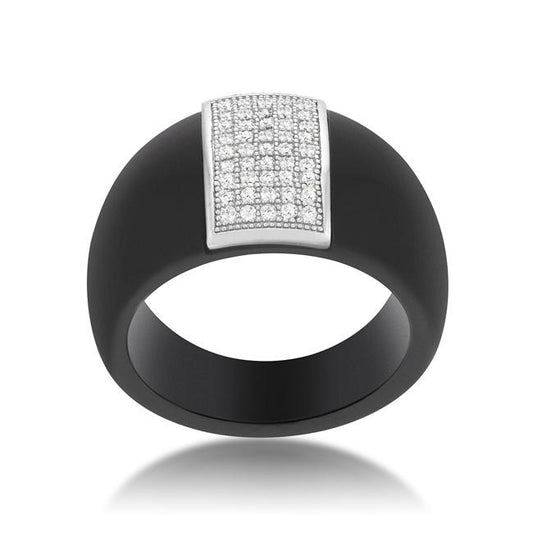 Black Ceramic Cocktail Ring freeshipping - Higher Class Elegance