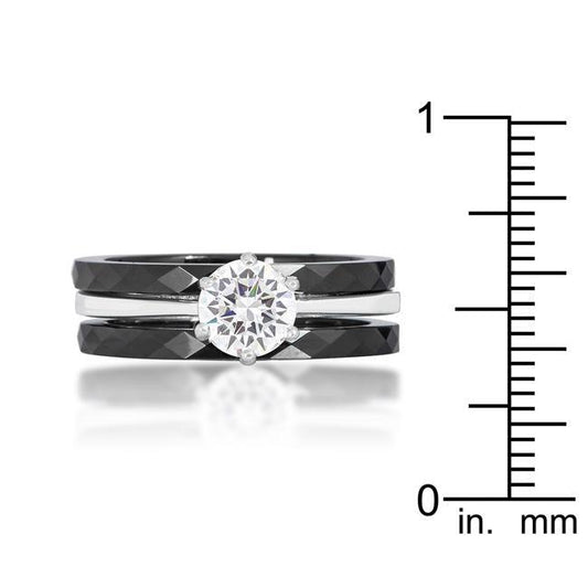 Three Ring Ceramic Set Black freeshipping - Higher Class Elegance