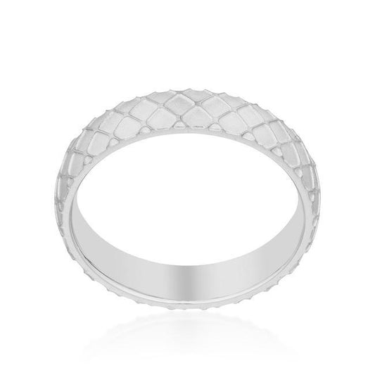 Textured Stainless Steel Band Ring freeshipping - Higher Class Elegance