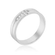Band Ring with Cubic Zirconia Cross Design freeshipping - Higher Class Elegance