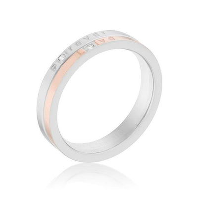 Two Tone Inspiration Band Ring With Cubic Zirconia freeshipping - Higher Class Elegance