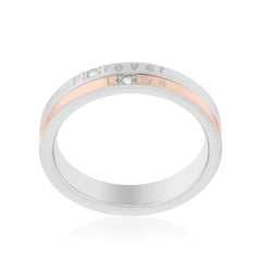Two Tone Inspiration Band Ring With Cubic Zirconia freeshipping - Higher Class Elegance