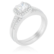 Pave Cushion Wedding Ring Set freeshipping - Higher Class Elegance