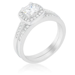Pave Cushion Wedding Ring Set freeshipping - Higher Class Elegance