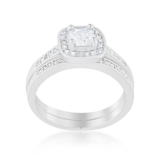 Pave Cushion Wedding Ring Set freeshipping - Higher Class Elegance