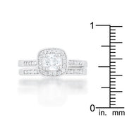 Pave Cushion Wedding Ring Set freeshipping - Higher Class Elegance