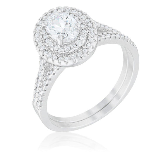 Oval Wedding Ring Set freeshipping - Higher Class Elegance