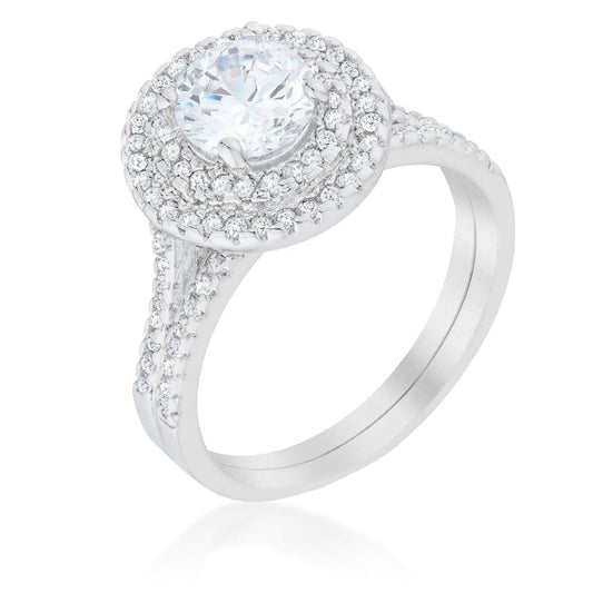Pave Round Wedding Ring Set freeshipping - Higher Class Elegance