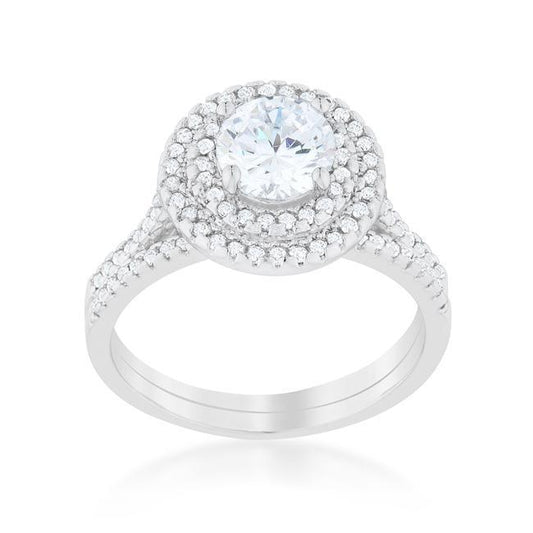 Pave Round Wedding Ring Set freeshipping - Higher Class Elegance