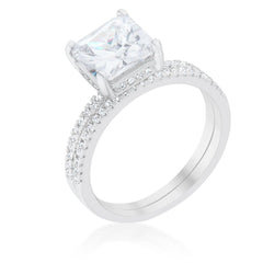 Princess Solitaire Wedding Set Ring freeshipping - Higher Class Elegance