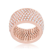 Wide Pave Cubic Zirconia Rose Gold Band Ring freeshipping - Higher Class Elegance