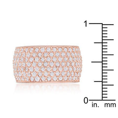 Wide Pave Cubic Zirconia Rose Gold Band Ring freeshipping - Higher Class Elegance