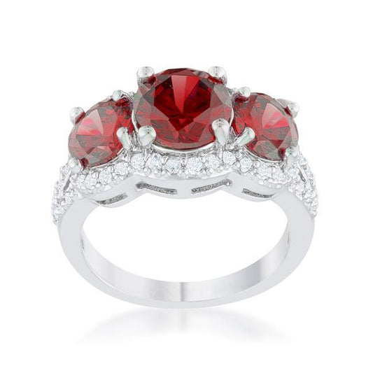 Garnet Classic Trio Ring freeshipping - Higher Class Elegance