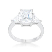Classic Clear Rhodium Engagement Ring freeshipping - Higher Class Elegance