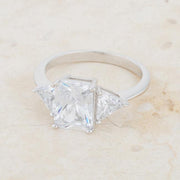 Classic Clear Rhodium Engagement Ring freeshipping - Higher Class Elegance