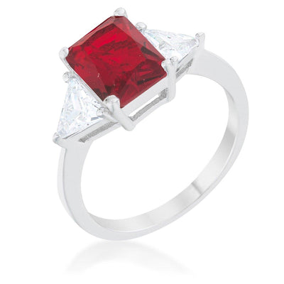 Classic Ruby Rhodium Engagement Ring freeshipping - Higher Class Elegance