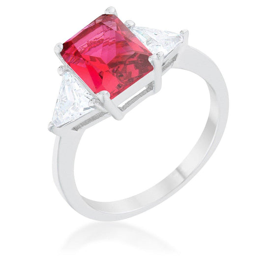 Classic Fuchsia Rhodium Engagement Ring freeshipping - Higher Class Elegance