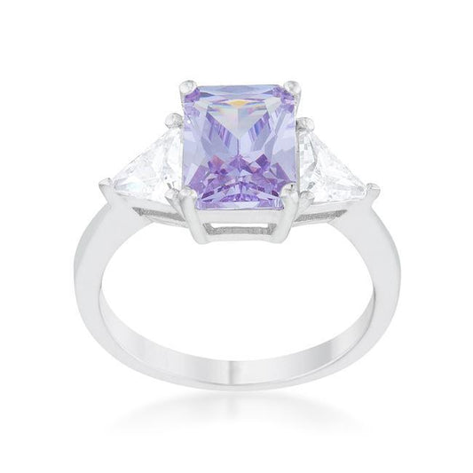 Classic Lavender White Gold Rhodium Engagement Ring freeshipping - Higher Class Elegance