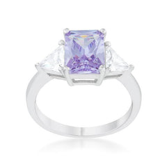 Classic Lavender White Gold Rhodium Engagement Ring freeshipping - Higher Class Elegance