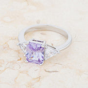 Classic Lavender White Gold Rhodium Engagement Ring freeshipping - Higher Class Elegance