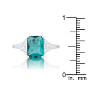 Classic Aqua Rhodium Engagement Ring freeshipping - Higher Class Elegance