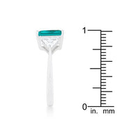 Classic Aqua Rhodium Engagement Ring freeshipping - Higher Class Elegance