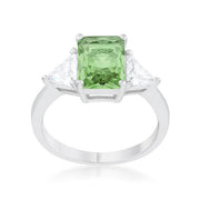 Classic Apple Green Rhodium Engagement Ring freeshipping - Higher Class Elegance