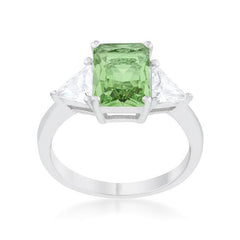 Classic Apple Green Rhodium Engagement Ring freeshipping - Higher Class Elegance