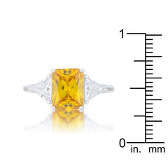 Classic Canary Yellow Rhodium Engagement Ring freeshipping - Higher Class Elegance