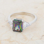 Classic Mystic Sterling Silver Engagement Ring freeshipping - Higher Class Elegance