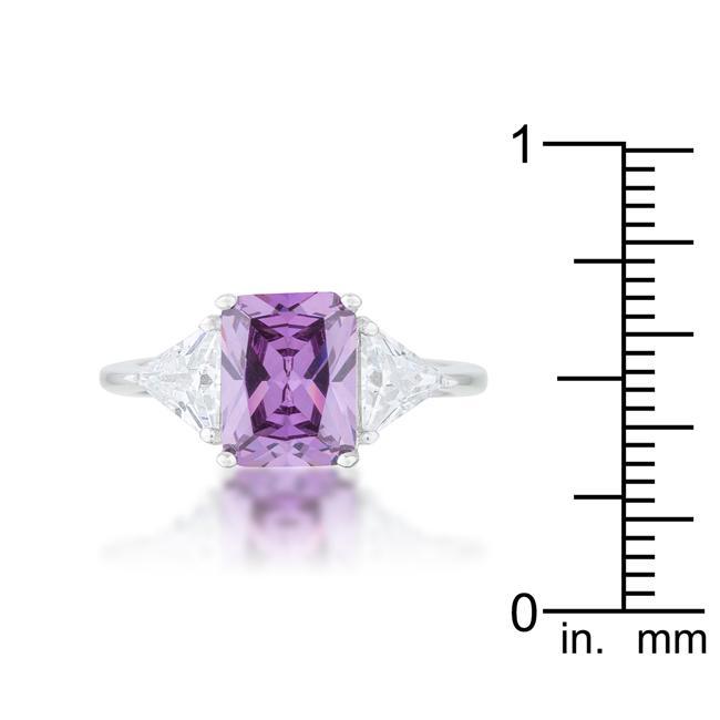 Classic Amethyst Sterling Silver Engagement Ring freeshipping - Higher Class Elegance