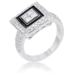 Shira 0.7ct CZ Rhodium Antique Ring freeshipping - Higher Class Elegance