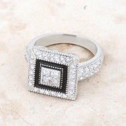 Shira 0.7ct CZ Rhodium Antique Ring freeshipping - Higher Class Elegance