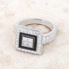 Shira 0.7ct CZ Rhodium Antique Ring freeshipping - Higher Class Elegance