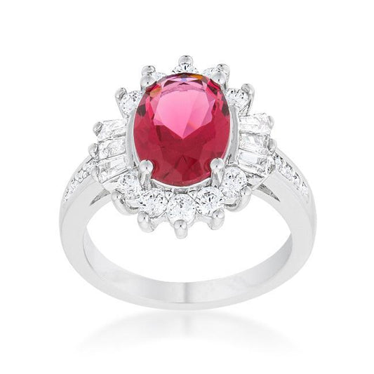 Chrisalee 3ct Aqua CZ Rhodium Classic Ring freeshipping - Higher Class Elegance