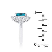 Chrisalee 3ct Aqua CZ Rhodium Classic Ring freeshipping - Higher Class Elegance