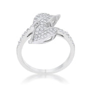 Liana 0.1ct CZ Rhodium Leaf Wrap Ring freeshipping - Higher Class Elegance