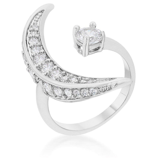 Luna .75ct CZ White Gold Rhodium Delicate Ring freeshipping - Higher Class Elegance