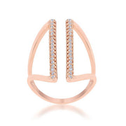 Jena 0.2ct CZ Rose Gold Delicate Parallel Ring freeshipping - Higher Class Elegance