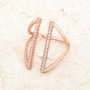 Jena 0.2ct CZ Rose Gold Delicate Parallel Ring freeshipping - Higher Class Elegance