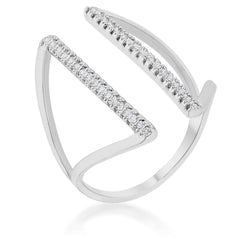 Jena 0.2ct CZ Rhodium Delicate Parallel Ring freeshipping - Higher Class Elegance