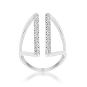 Jena 0.2ct CZ Rhodium Delicate Parallel Ring freeshipping - Higher Class Elegance