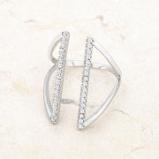 Jena 0.2ct CZ Rhodium Delicate Parallel Ring freeshipping - Higher Class Elegance